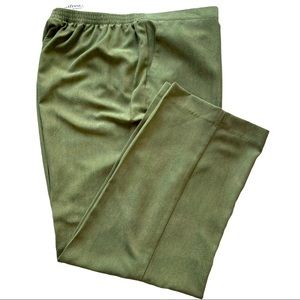 Alfred Dunner Pants Women’s Sz 16  Proportioned Short Elastic Waist  Green NEW
